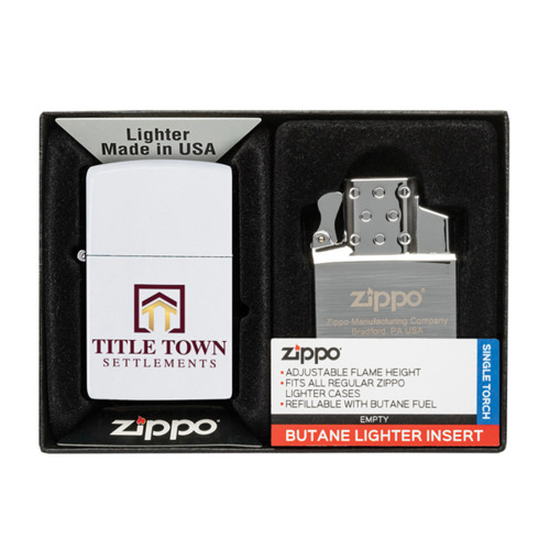 Matte Zippo® Lighter & Single Butane Insert Gift Set Custom Printed